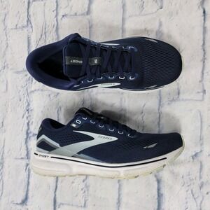 Brooks Ghost 15 WOMENS SIZE 9.5 D Wide Blue White Running Shoes 1203801D450